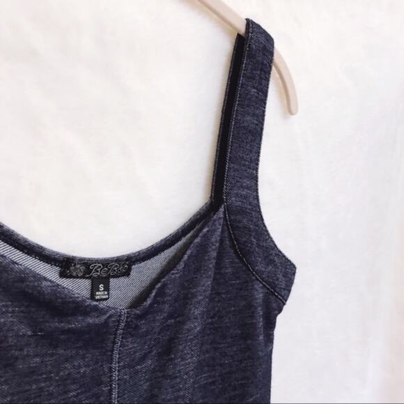 BeBop Blue Denim V-Neck Sleeveless Dress - Picture 3 of 13